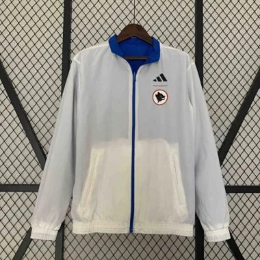 23-24 Roma Reversible Windbreaker White&Blue Double-Sides Jacket Soccer Jerseys For Sale