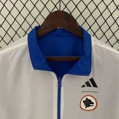 23-24 Roma Reversible Windbreaker White&Blue Double-Sides Jacket Soccer Jerseys For Sale