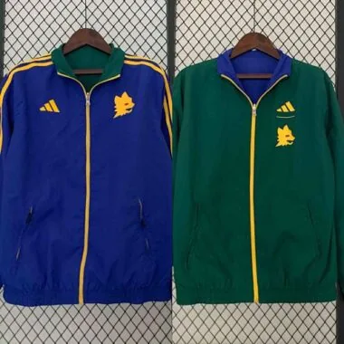 23-24 Roma Reversible Windbreaker Green&Blue Double-Sides Jacket Soccer Jerseys For Sale
