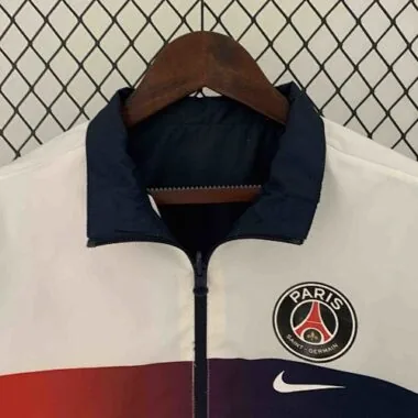 23-24 PSG Reversible Windbreaker White&Navy Double-Sides Jacket Soccer Jerseys For Sale