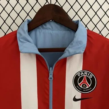 23-24 PSG Wende-Windjacke, rot-blau, beidseitig tragbare Jacke, Fußballtrikots zu verkaufen