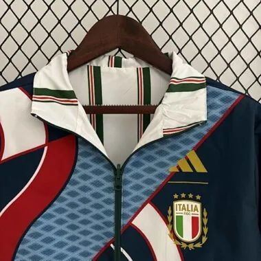 2024 Italy Reversible Windbreaker White&Blue Double-Sides Jacket Soccer Jerseys For Sale