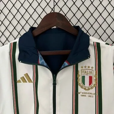 2024 Italy Reversible Windbreaker White&Blue Double-Sides Jacket Soccer Jerseys For Sale