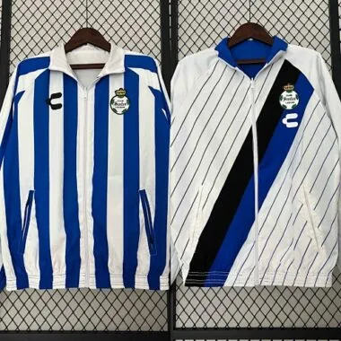 23-24 Santos Laguna Reversible Windbreaker White&Blue Double-Sides Jacket Soccer Jerseys For Sale