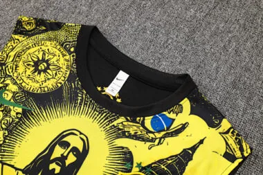 2024 Brazil Christ the Redeemer Yellow Vest Kit Soccer