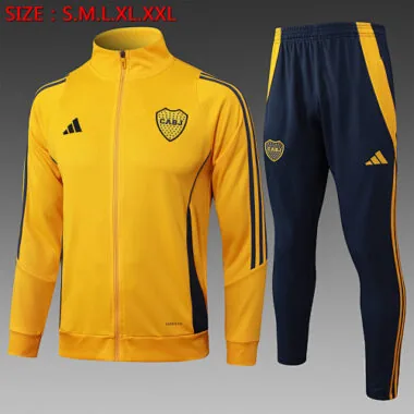 24-25 Boca Yellow Football Tracksuit Long Jacket Suits