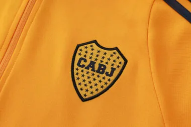 Conjuntos de fato de treino de futebol Boca Yellow com casaco comprido, tamanhos 24-25