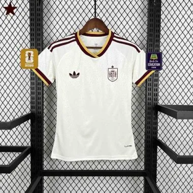 Camisola feminina de 1 estrela da seleção espanhola para os jogos fora de casa no Mundial de 2026