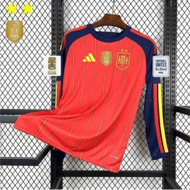 Camisola de manga comprida com 2 estrelas da seleção espanhola para o Mundial de 2026
