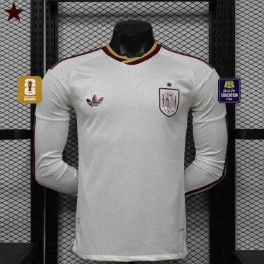 Spanien WM 2026 Auswärtstrikot mit 1 Stern, langärmelig, Spielerausführung