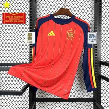 Camisola de manga comprida com 1 estrela da seleção espanhola para o Mundial de 2026 (jogo em casa)