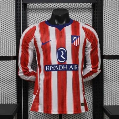 26-27 Atletico Madrid Home Long Sleeves Kit Player Version Soccer T-Shirt AAAAJersey Supply Yupoo