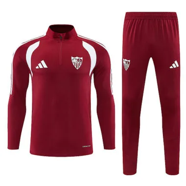 26-27 Sevilla Red Long Sleeve tracksuit Kit Soccer T-Shirt AAAAJersey Supply Yupoo