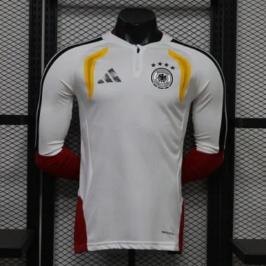 Germany 2026 White Half-Zip Long Sleeve Player Version Training Top