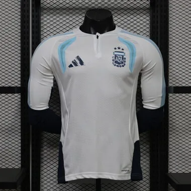 Argentina 2026 White Half-Zip Long Sleeve Player Version Training Top