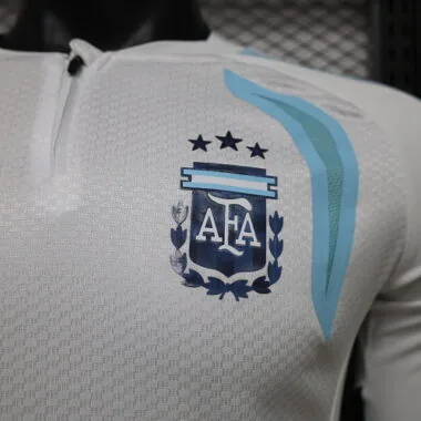 Argentina 2026 White Half-Zip Long Sleeve Player Version Training Top