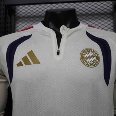 Bayern Munich 2026/27 White Half-Zip Long Sleeve Player Version Training Top