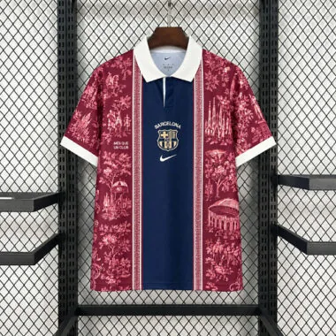 Barcelona 2026/27 Red Navy Polo Collar Special Edition Jersey