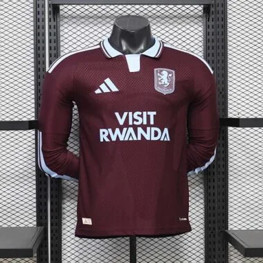 Aston Villa 2026/27 Home Long Sleeve All Sponsors Player Version Jersey