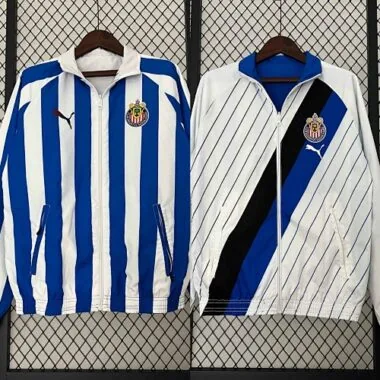Chivas 2023/24 White Blue Reversible Windbreaker