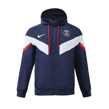 PSG 2023/24 Navy Red White Hooded Windbreaker