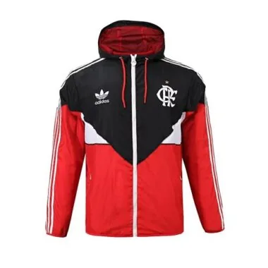 Flamengo 2023/24 Red Black Hooded Windbreaker