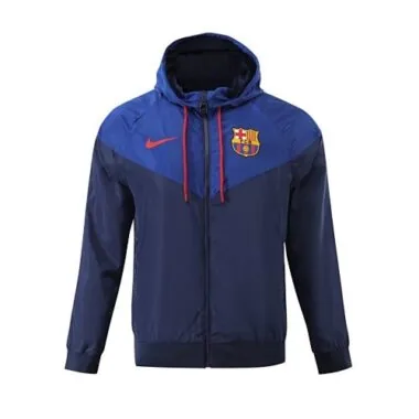 Barcelona 2023/24 Navy Red Hooded Windbreaker