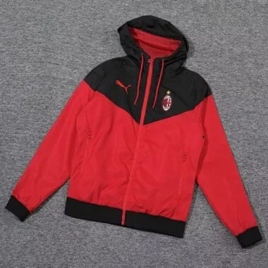 AC Milan 2023/24 Red Black Hooded Windbreaker