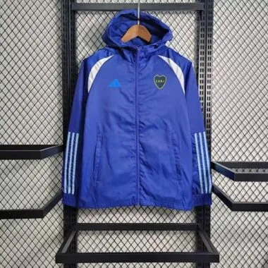 Boca Juniors Blue Hooded Windbreaker