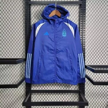 Argentina Blue Hooded Windbreaker