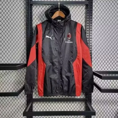 AC Milan Black Red Hooded Windbreaker