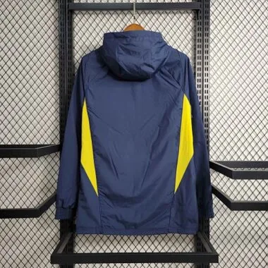 Real Madrid 2023/24 Navy Yellow Hooded Windbreaker