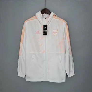 Arsenal 2021/22 White Pattern Windbreaker