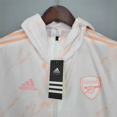 Arsenal 2021/22 White Pattern Windbreaker