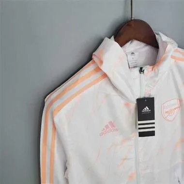 Arsenal 2021/22 White Pattern Windbreaker