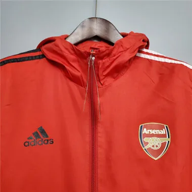 Arsenal 2020/21 Red Black Trim Windbreaker