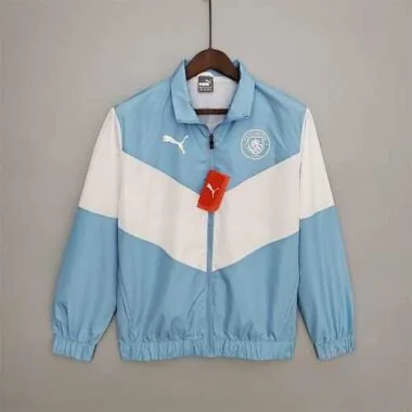 Manchester City 2021/22 Light Blue White Windbreaker