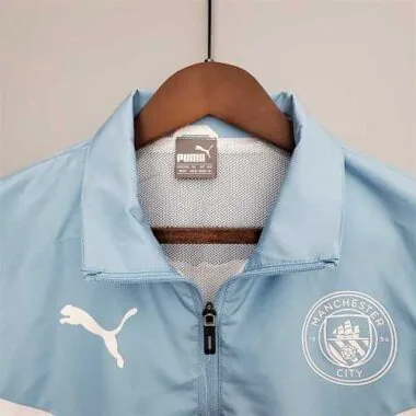 Manchester City 2021/22 Light Blue White Windbreaker