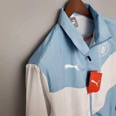 Manchester City 2021/22 Light Blue White Windbreaker