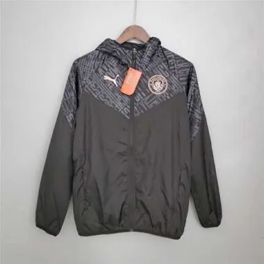 Manchester City 2021/22 Black Grey Windbreaker