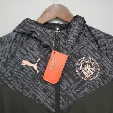Manchester City 2021/22 Black Grey Windbreaker