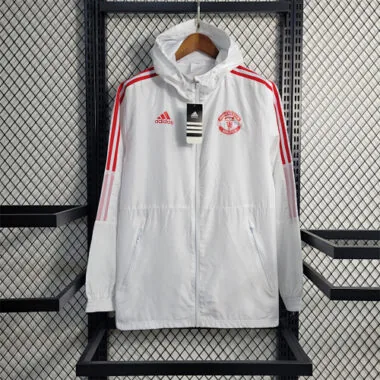 Manchester United White Red Windbreaker