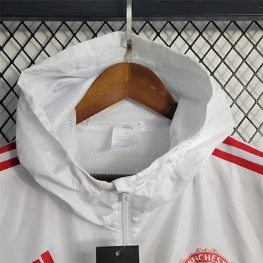 Manchester United White Red Windbreaker