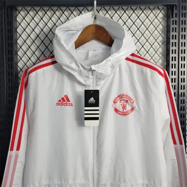 Manchester United White Red Windbreaker