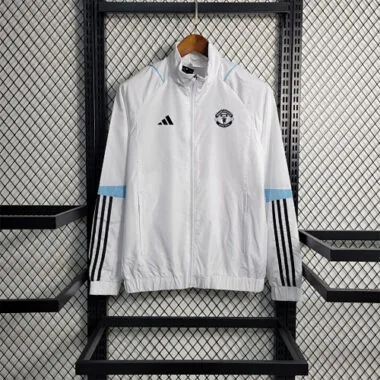 Manchester United 2023/24 White Light Blue Windbreaker