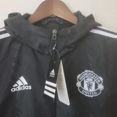 Manchester United 2022/23 Black White Windbreaker