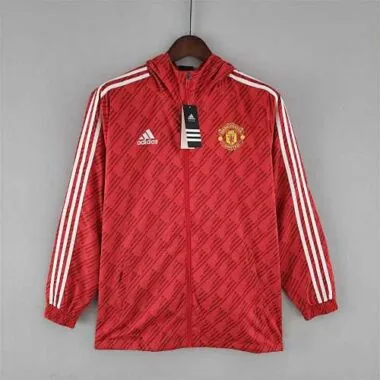Manchester United 2022 Red White Trim Windbreaker