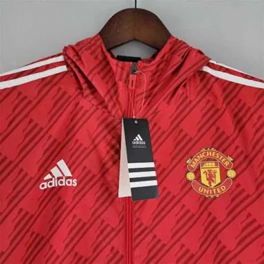Manchester United 2022 Red White Trim Windbreaker