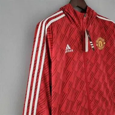 Manchester United 2022 Red White Trim Windbreaker