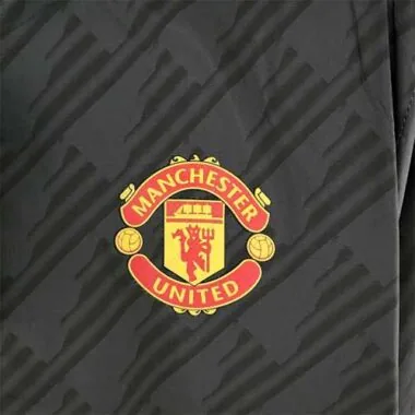 Manchester United 2022 Black Red Trim Windbreaker